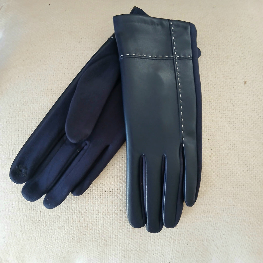 Faux Leather and Suede Glove GL031