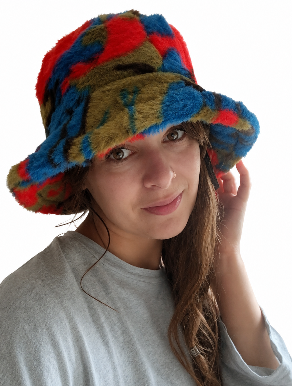 Faux Fur Bucket Hat Multicoloured - 7102