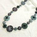 Simple Long Embroidered Necklace Wooden Beads N6-3126