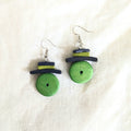Wooden Hat Beaded Earrings E7-1475