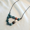 Chunky 2-Layered Geo Wooden Pendant Necklace N6-5380MLKY