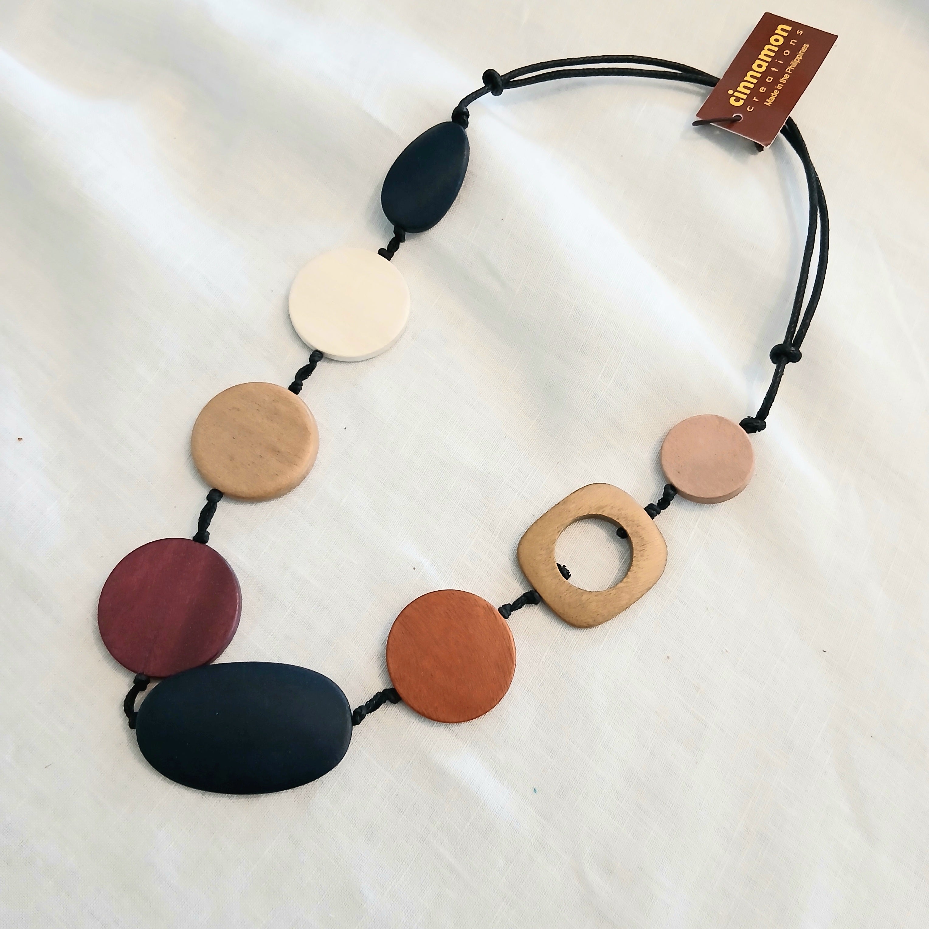 Earthy Mixed Shapes Wooden Beaded Necklace N7-421CHEY